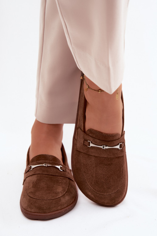 Mocassins Barefoot van suède Zazoo 322 bruine kleur