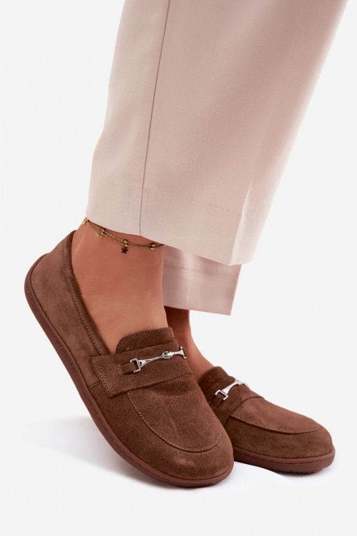 Suède barefoot mocassins Zazoo 322, bruine kleur