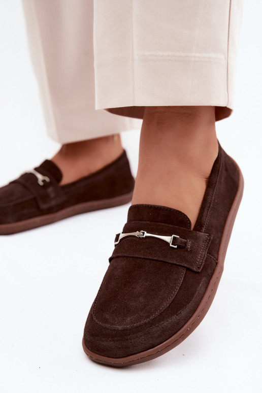 Suède barefoot mocassins Zazoo 322, chocolade kleur