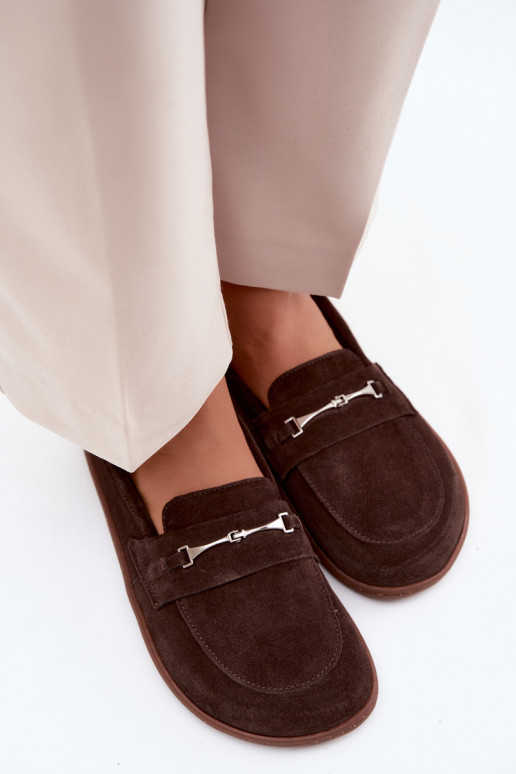 Suède barefoot mocassins Zazoo 322, chocolade kleur