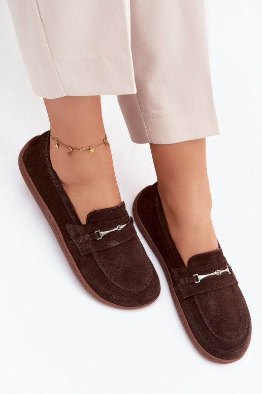 Suède barefoot mocassins Zazoo 322, chocolade kleur