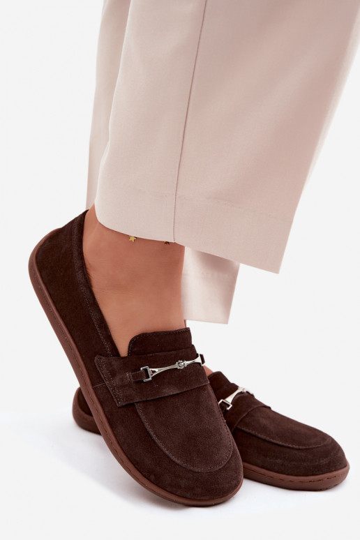 Suède barefoot mocassins Zazoo 322, chocolade kleur
