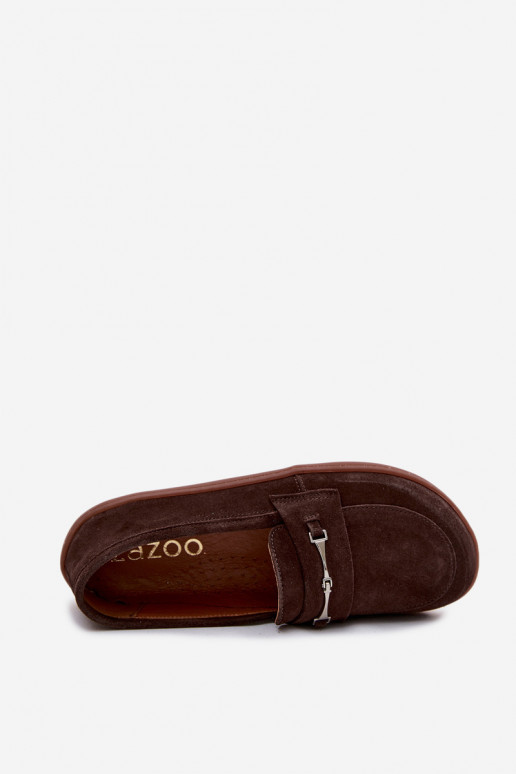 Mocassins Barefoot van suède Zazoo 322 CzekoladoIne