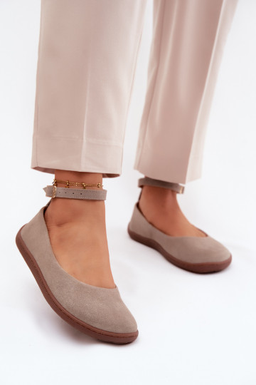 Ballerinas BarefootOpturalnego van suèdeu Zazoo 020 kleur cappuccino 2