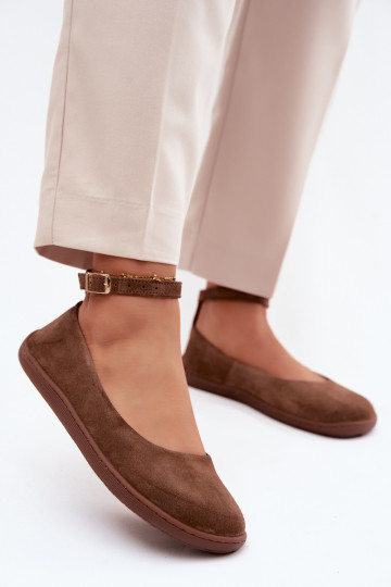 Ballerinas BarefootOpturalnego van suèdeu Zazoo 020 bruine kleur