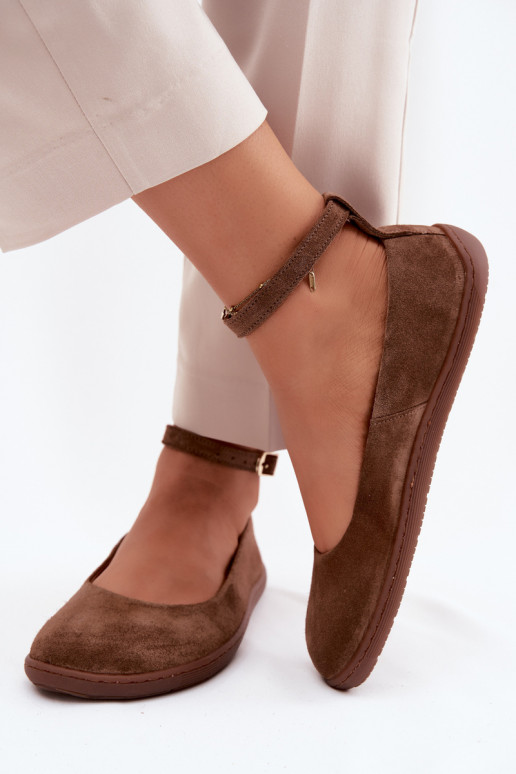 Ballerinas BarefootOpturalnego van suèdeu Zazoo 020 bruine kleur