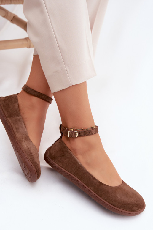Ballerinas BarefootOpturalnego van suèdeu Zazoo 020 bruine kleur