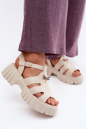 Dames sandalen Dames met platformINażką Vinceza 79627 beige