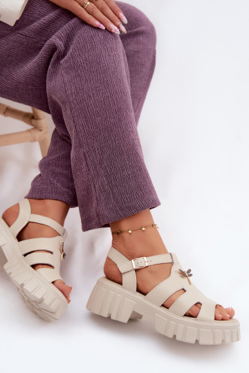 Dames sandalen Dames met platformINażką Vinceza 79627 beige 2