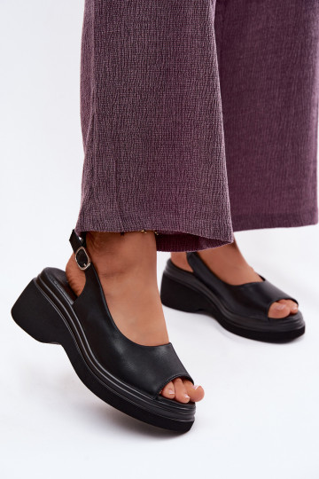 Leer Platform sandalen Vinceza 66936 zInart