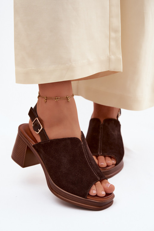 Leer Elegante suède hoge hakken Op Vinceza 39995 CzekoladoIne