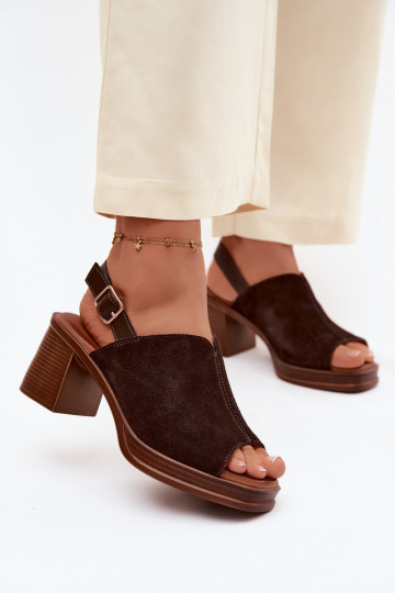 Leer Elegante suède hoge hakken Op Vinceza 39995 CzekoladoIne 2