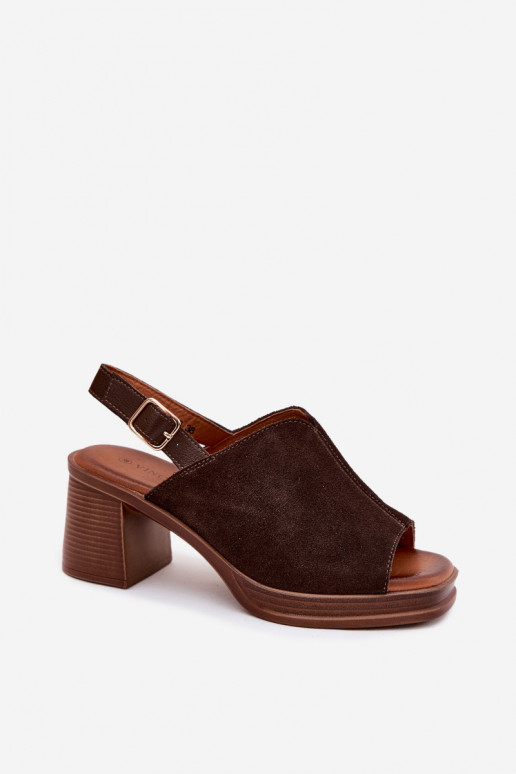 T donkerbruin leren elegante hoge hakken Vinceza 39995