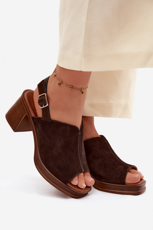 Leer Elegante suède hoge hakken Op Vinceza 39995 CzekoladoIne