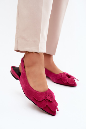 Roze leren platformsandalen met brede hak en bloem Vinceza 66951 2