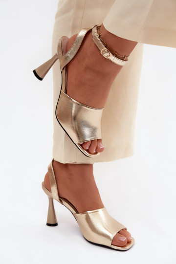 Dames sandalen met hakken Vinceza 62297 gouden kleur