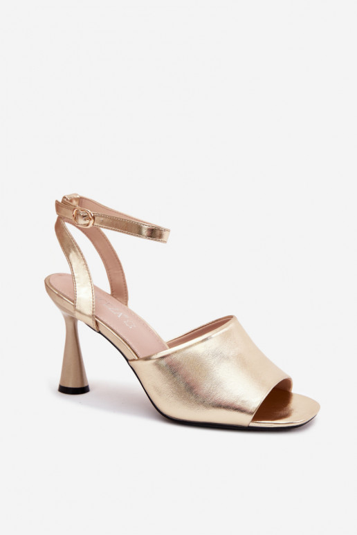 Dames sandalen met hakken Vinceza 62297 gouden kleur