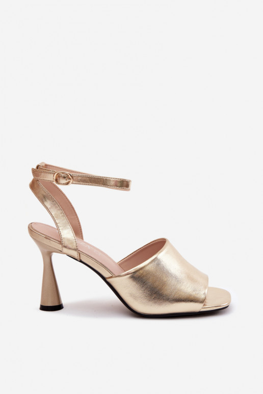 Dames sandalen met hakken Vinceza 62297 gouden kleur