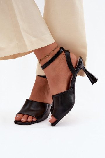 Zwarte dames sandalen met hak Vinceza 62297