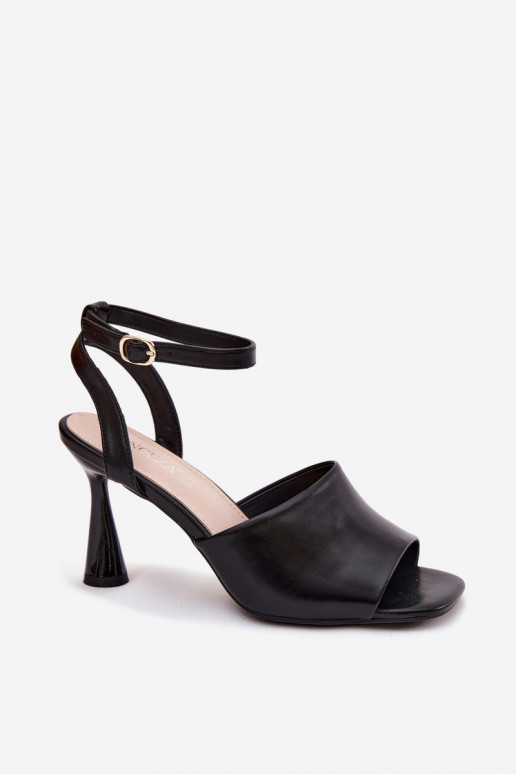Zwarte dames sandalen met hak Vinceza 62297
