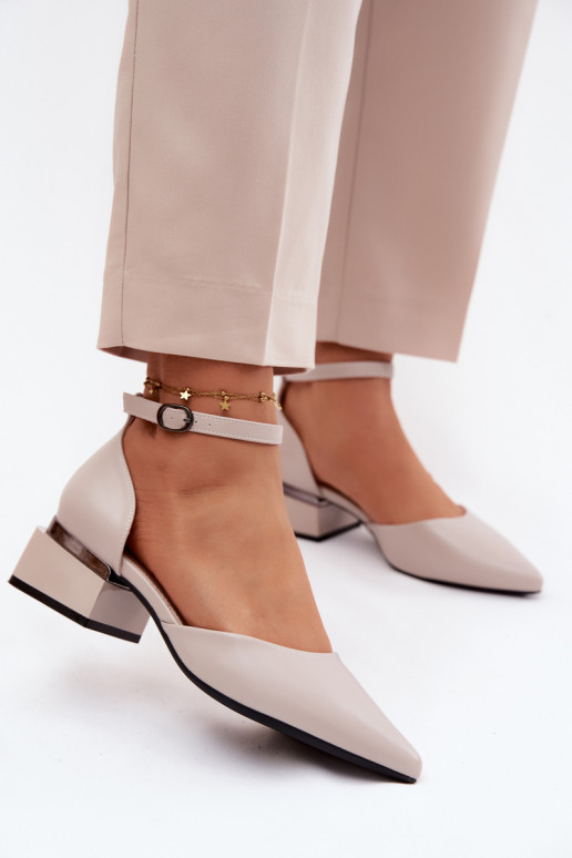 Schoenen Op Klok met riemen Vinceza 62278 beige