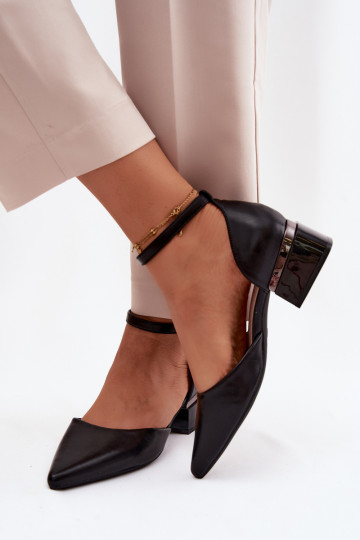 Zwarte schoenen met hak en bandje Vinceza 62278 2