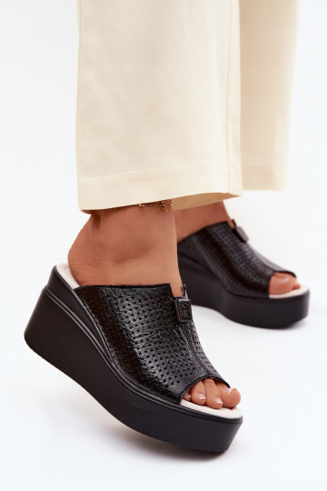 DamespantoffelsOpturalnej Skóry met platform Vinceza 95392 zInart 2