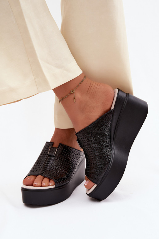 DamespantoffelsOpturalnej Skóry met platform Vinceza 95392 zInart