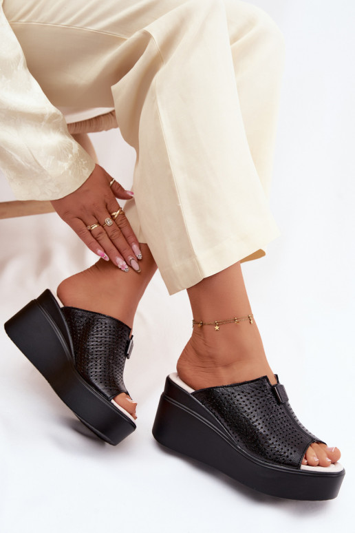 DamespantoffelsOpturalnej Skóry met platform Vinceza 95392 zInart