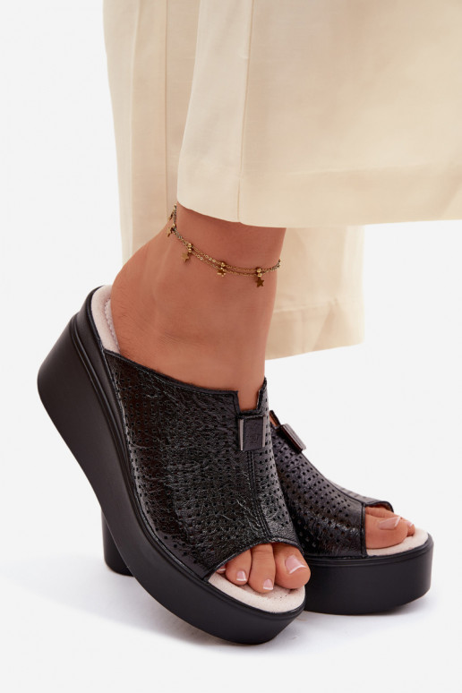 DamespantoffelsOpturalnej Skóry met platform Vinceza 95392 zInart