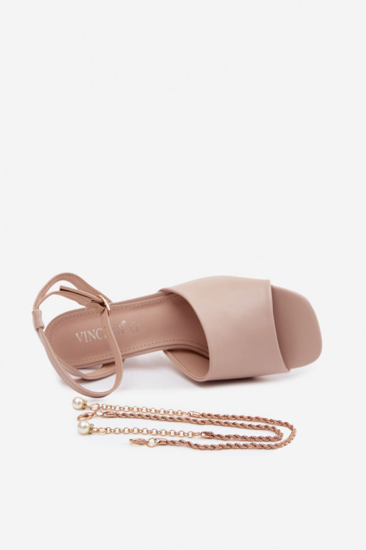 Dames sandalen met hakken Vinceza 62297 beige