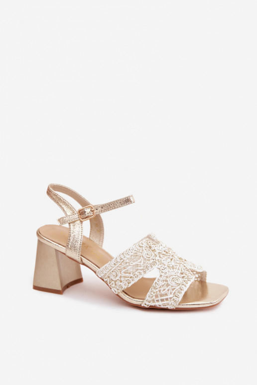 Gouden dames sandalen met hoge hak Vinceza 20282