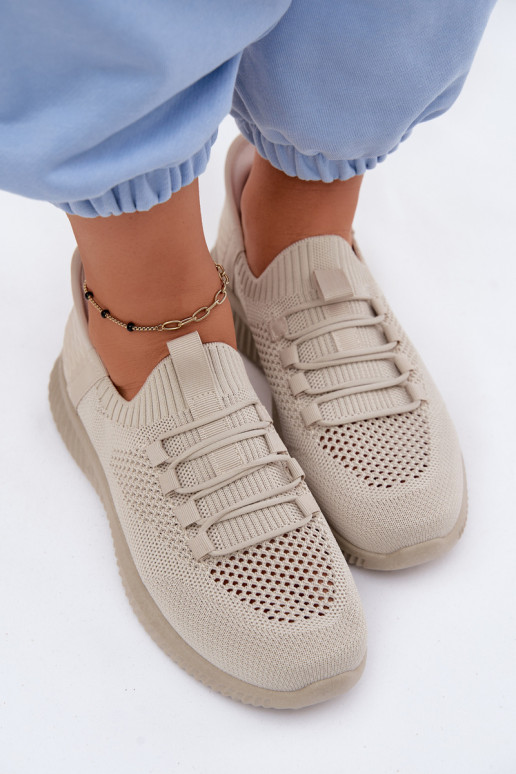 Zandkleurige instapsneakers Olive