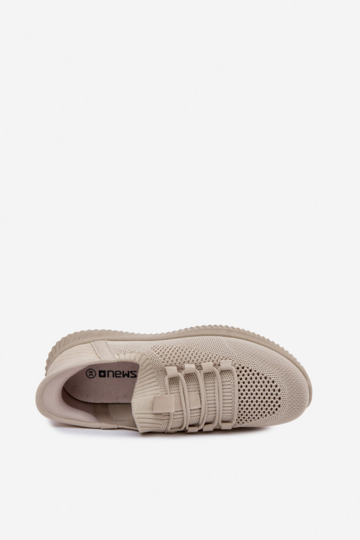 Zandkleurige instapsneakers Olive
