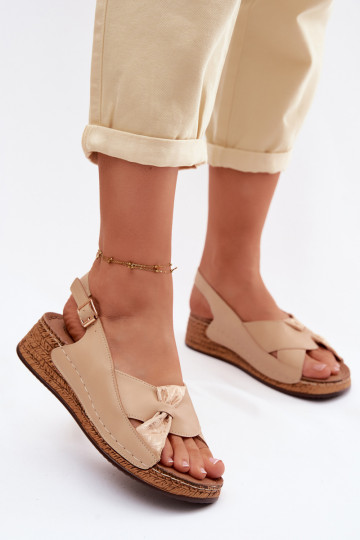 Comfortabele dames platform sandalen in zand Iggy 2