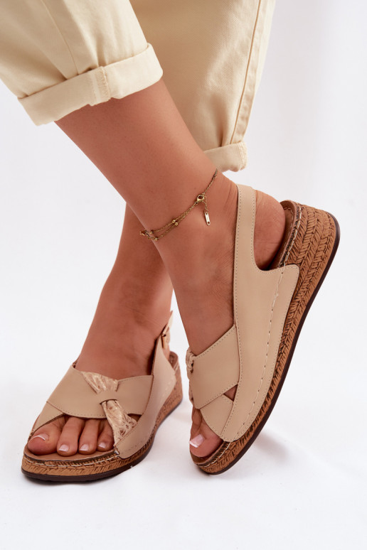 Comfortabele dames platform sandalen in zand Iggy