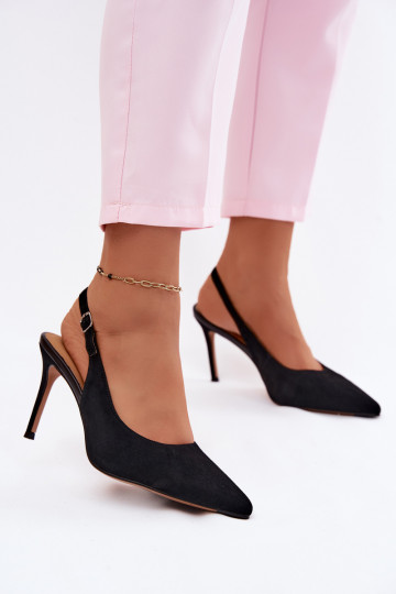 Dames sandalen met dunne hakkenOpturalnego van suèdeu zInart Kandy 2