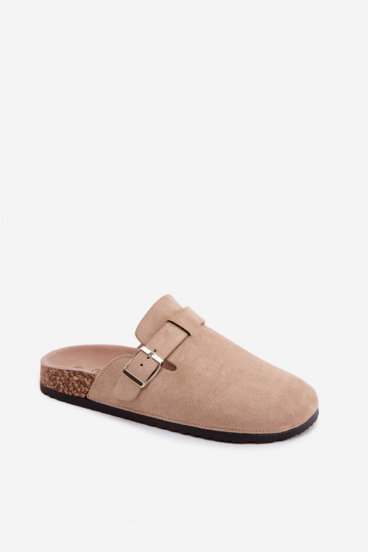Slippers Klompen Dames met gespen beige Lacey