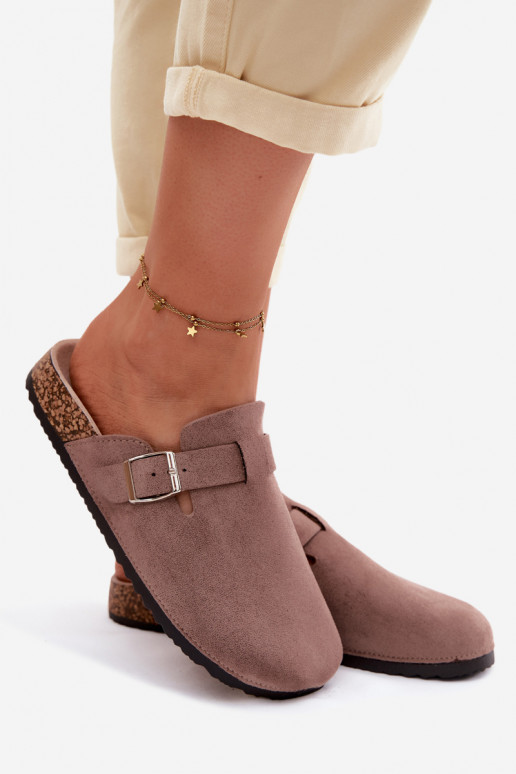 Slippers Klompen Dames met gespen beige Lacey