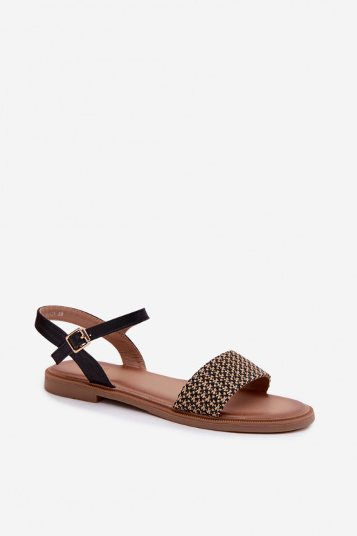 Zwarte dames platform sandalen Lumina
