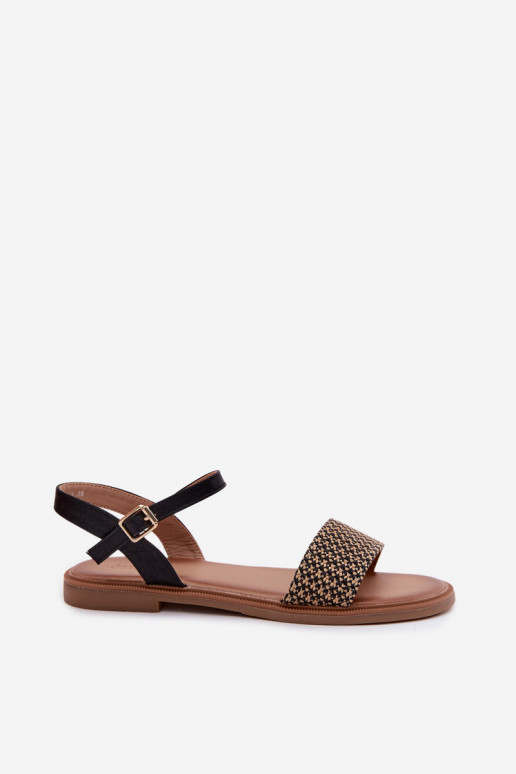 Zwarte dames platform sandalen Lumina