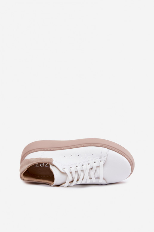 Leren sneakers met platform Zazoo N408S2 wit
