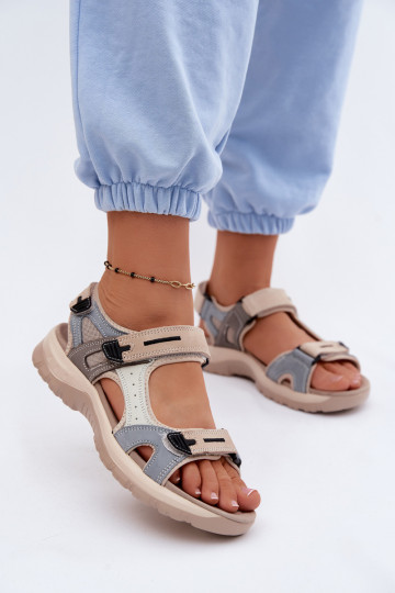 Dames sportieve sandalen McKeylor 95414 zand-blauw 2