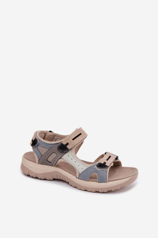 Dames sportieve sandalen McKeylor 95414 zand-blauw