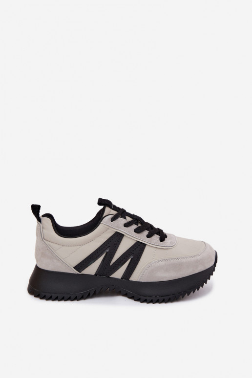Faux suède sneakers met platform Vinceza 41521 grijs