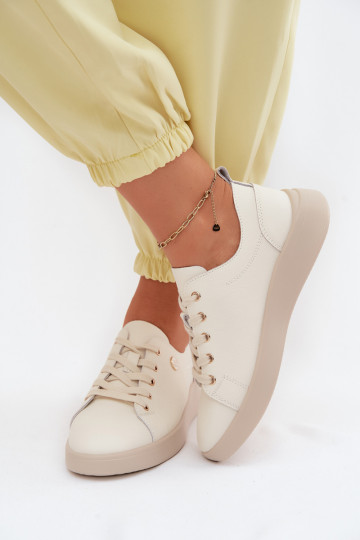 Leer schoenen Dames Vinceza 41508 ivoor 2