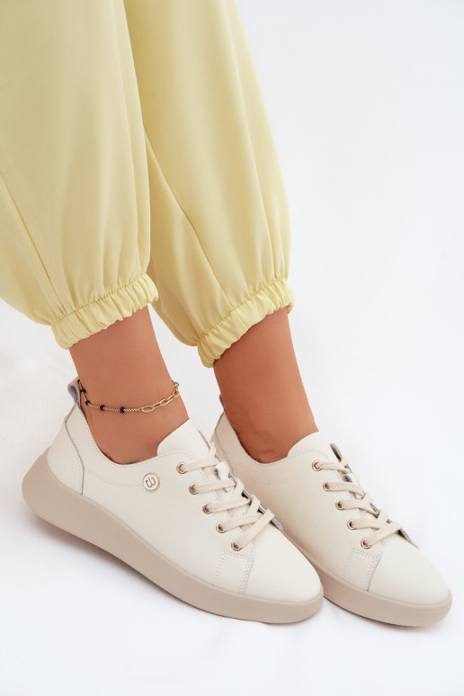 Leer schoenen Dames Vinceza 41508 ivoor