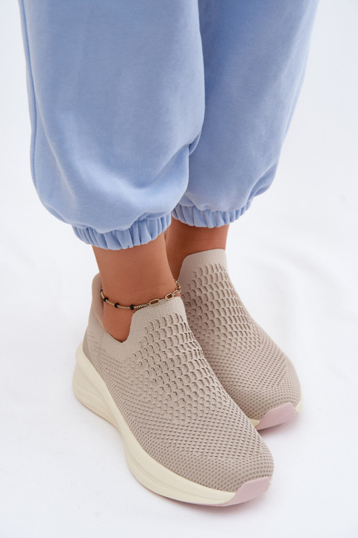 Persistent model Sneakers model schoenen Dames materiaal Kobbo 102424 beige