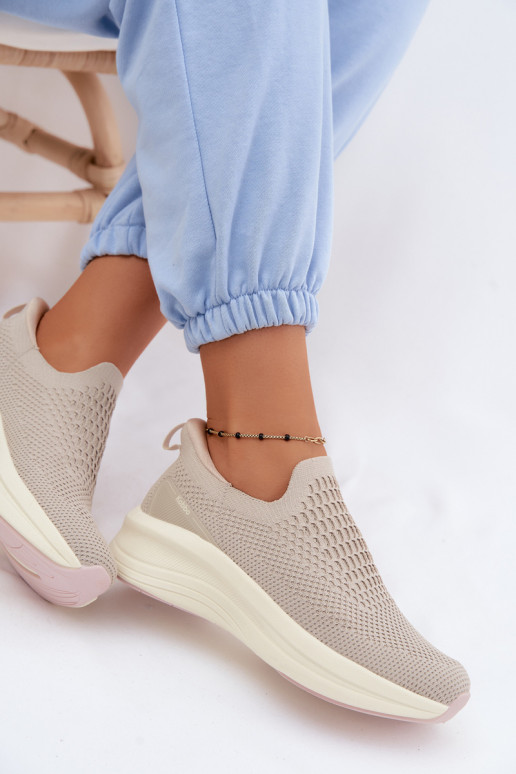 Persistent model Sneakers model schoenen Dames materiaal Kobbo 102424 beige