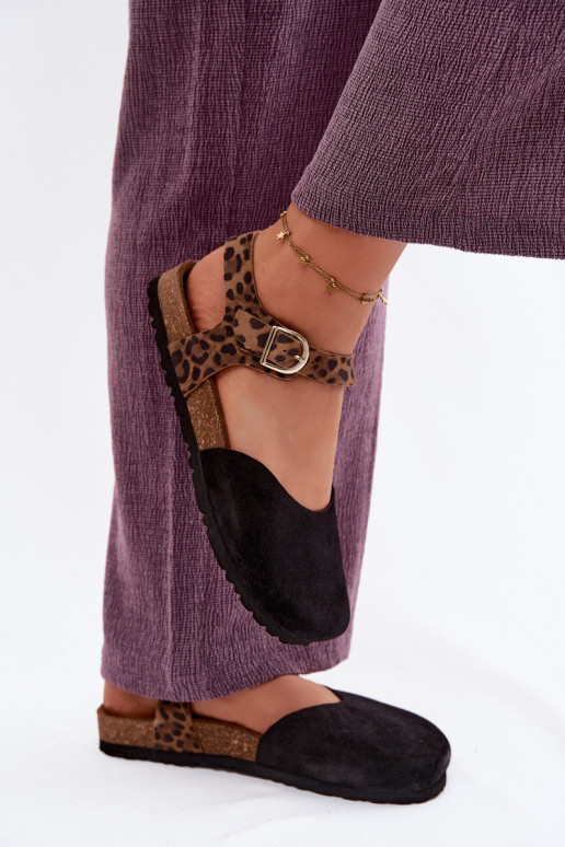 Leer Suède damessandalenZakrytymi Palcami Het heeftciejka H7365-01 zInart